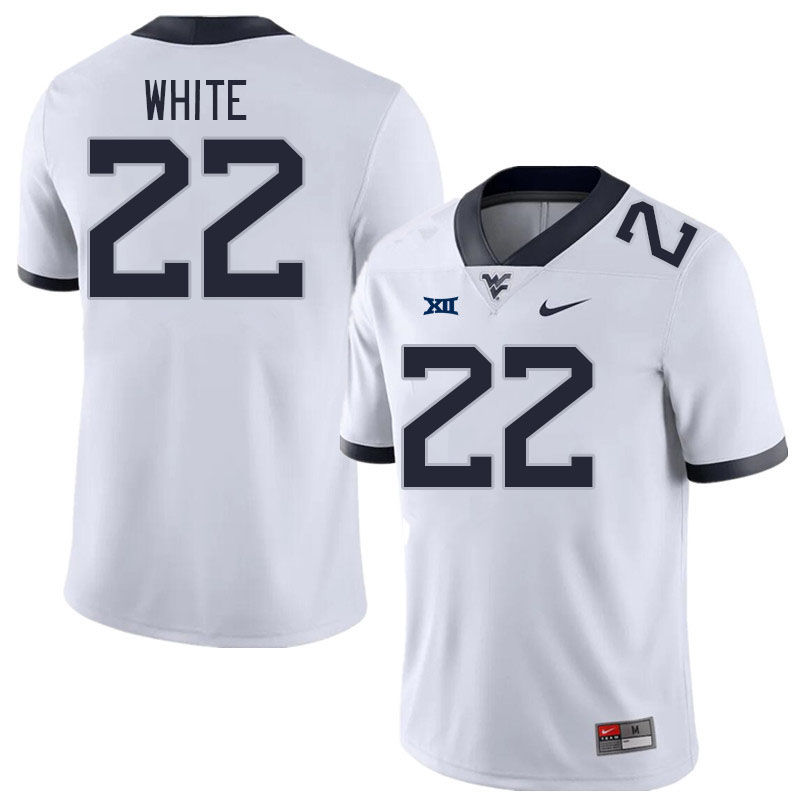 West Virginia Mountaineers #22 Jahiem White College Football Jerseys Stitched Sale-White